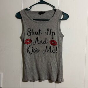 Love Gray Ribbed Tank Top